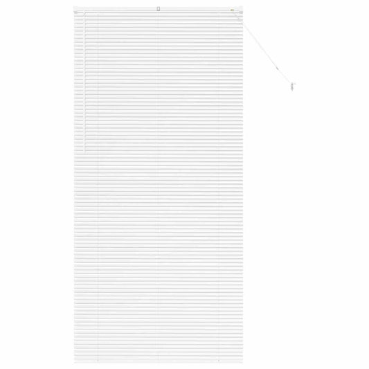 Fensterjalousie mit Vorhängen Weiß Aluminium