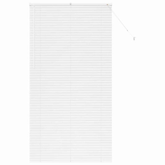 Fensterjalousie mit Vorhängen Weiß Aluminium