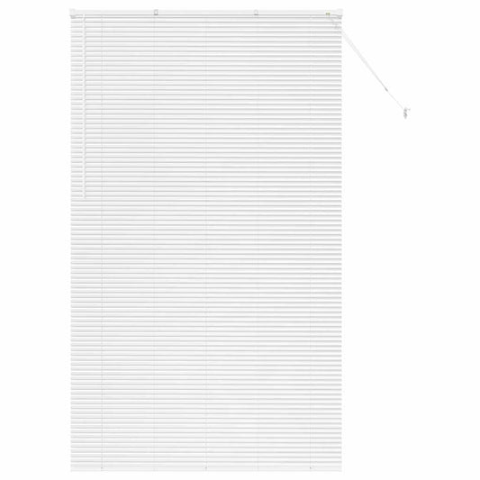 Fensterjalousie mit Vorhängen Weiß Aluminium