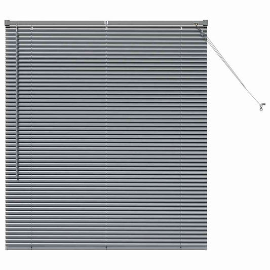 Fensterjalousie mit Vorhängen Dunkelgrau Aluminium