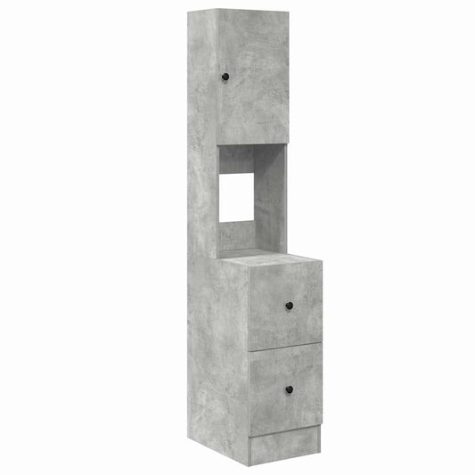 Küchenschrank mit Regal Grau 35 x 50 x 180 cm Holzwerkstoff