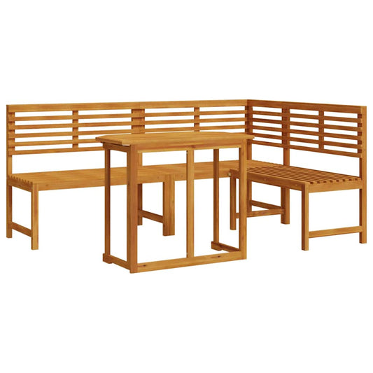 Gartenbänke Set 3 pcs Braun Akazie Massivholz