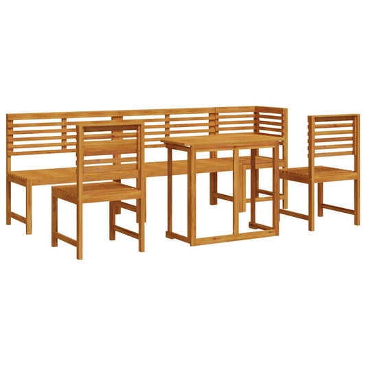 Garten Bistro Set 6 pcs Braun Akazie Massivholz