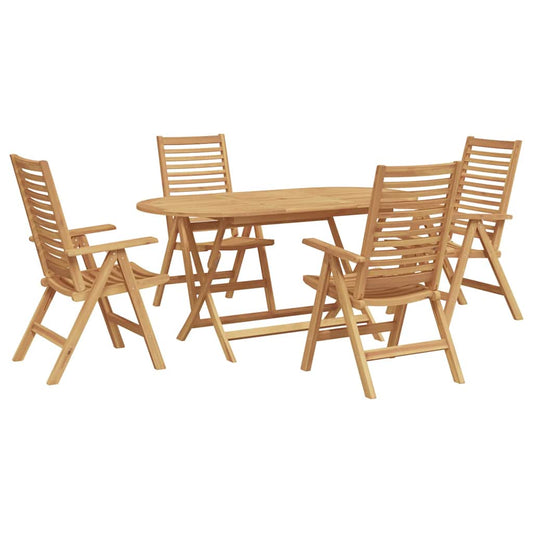 Garten Essgruppe 5 pcs Braun Teak-Massivholz