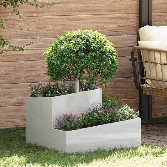 Gartenblumentopf Silber 60 x 60 x 50 cm Edelstahl
