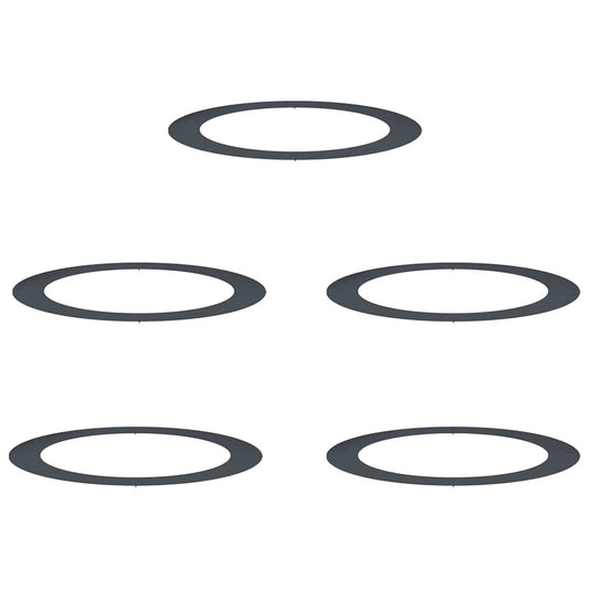 Flache Baumringe 5 pcs Anthrazit Ø90 / 120 cm Stahl
