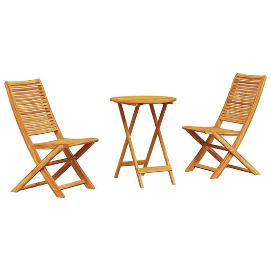 Klapp Bistro Set 3 pcs Braun Akazie Massivholz