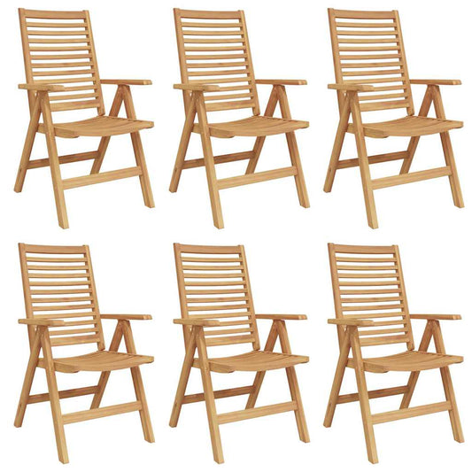 Gartenstuhl 6 pcs Braun 52 x 64,5 x 108 cm Teak-Massivholz