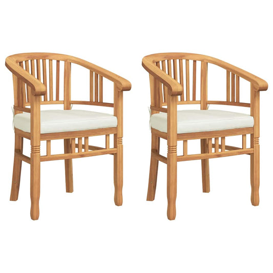 Gartenstühle 2 pcs Braun 63 x 58 x 89 cm Teak-Massivholz