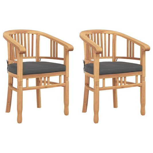 Gartenstühle 2 pcs Braun 63 x 58 x 89 cm Teak-Massivholz