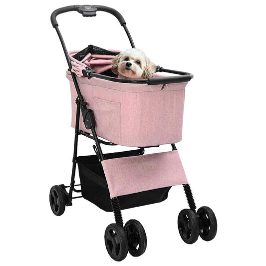 Faltbarer Haustierwagen Rosa 81 x 47 x 99 cm 600D Oxford Stoff