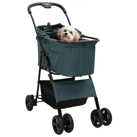 Faltbarer Haustierwagen Grün 81 x 47 x 99 cm 600D Oxford Stoff