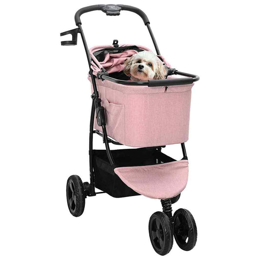 Faltbarer Haustierwagen Rosa 78 x 54 x 101 cm 600D Oxford Stoff