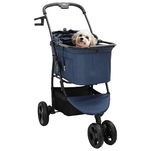 Faltbarer Haustierwagen Blau 78 x 54 x 101 cm 600D Oxford Stoff