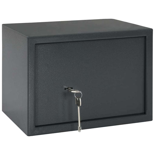 Safe Box mit Schloss Grau 25 x 35 x 25 cm Stahl