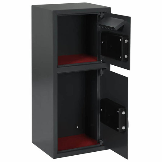 Digitaler Safe mit Schloss Dunkelgrau 35 x 31 x 80 cm Stahl