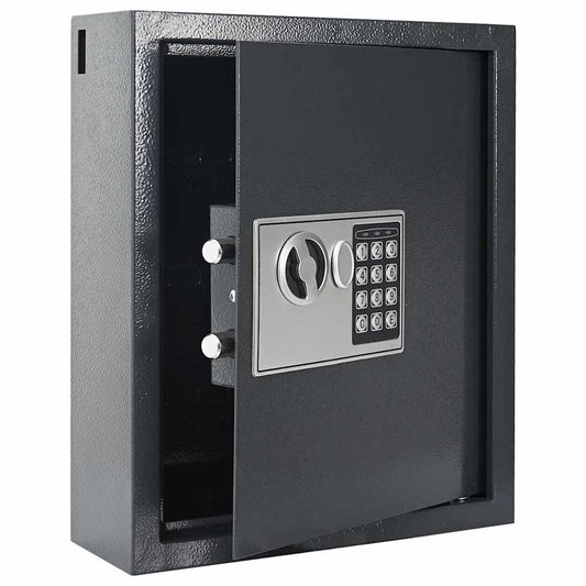 Digitaler Safe mit Schloss Grau 30 x 10 x 36,5 cm Stahl