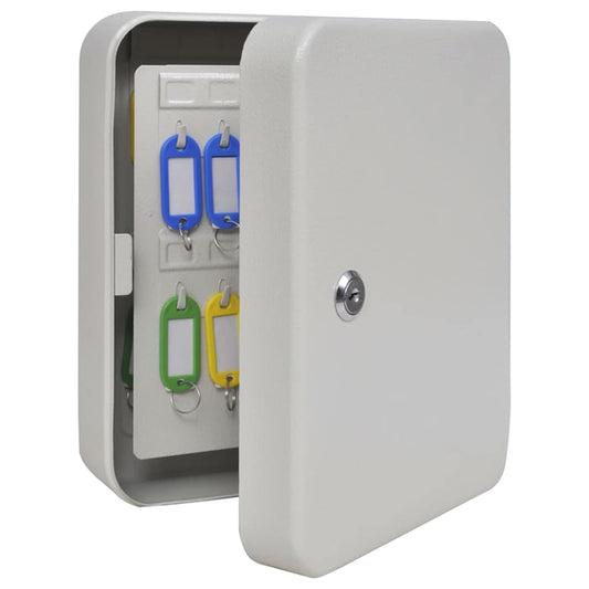 Schlüsselbox mit Schloss Weiß 20 x 7.5 x 25 cm Stahl