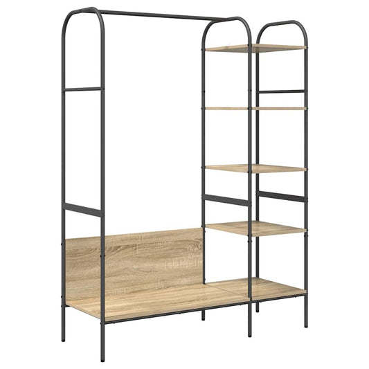 Kleiderständer mit Regal Braun 120 x 44 x 160 cm Holzwerkstoff