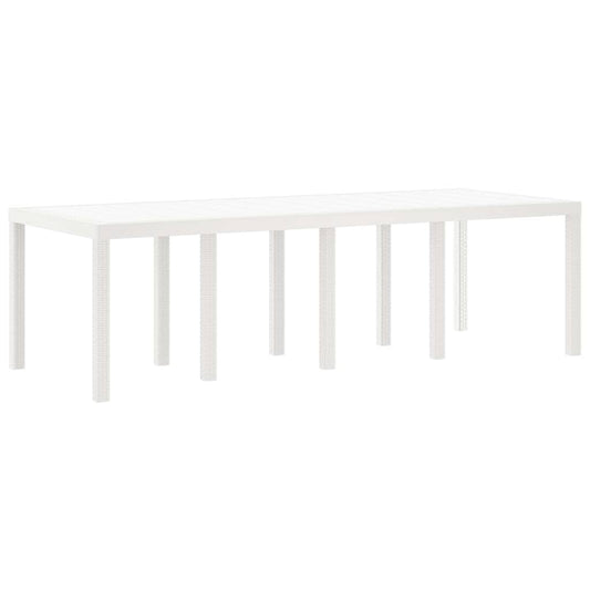 Garten-Esstisch Weiß 250 x 100 x 73 cm Poly-Rattan