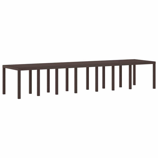 Garten-Esstisch Braun 400 x 100 x 73 cm Poly-Rattan
