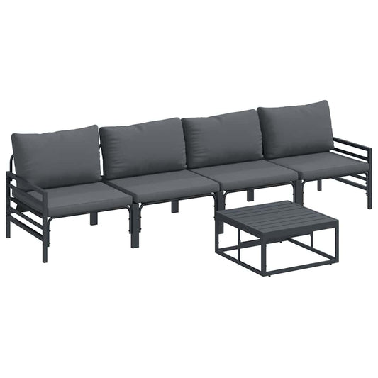Garten-Sofa-Set 5 pcs Anthrazit Stahl