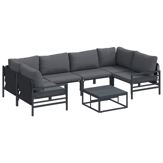 Garten-Sofa-Set 7 pcs Anthrazit Stahl