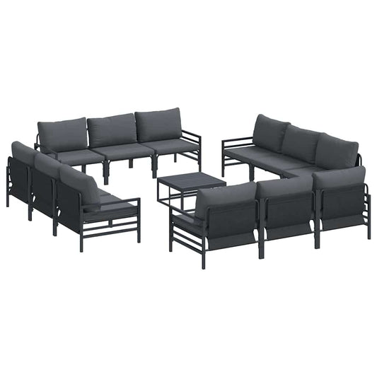 Garten-Sofa-Set 13 pcs Anthrazit Stahl