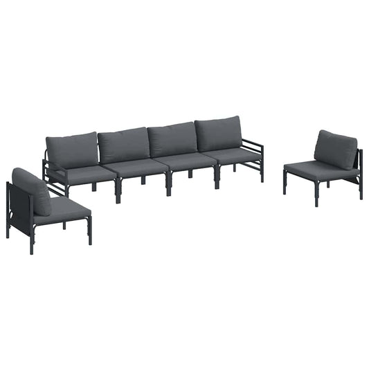 Garten-Sofa-Set 6 pcs Anthrazit Stahl