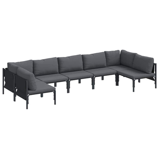 Garten-Sofa-Set Anthrazit Stahl
