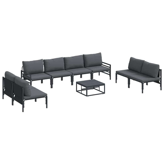 Garten-Sofa-Set 9 pcs Anthrazit Stahl