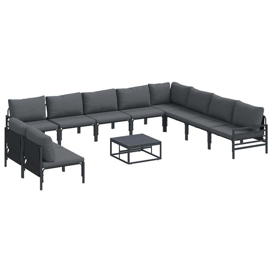 Garten-Sofa-Set 11 pcs Anthrazit Stahl