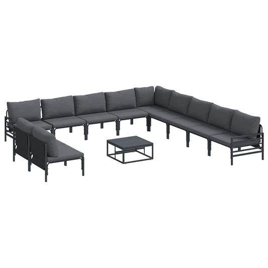 Garten-Sofa-Set 12 pcs Anthrazit Stahl