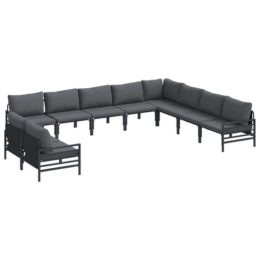 Garten-Sofa-Set 10 pcs Anthrazit Stahl