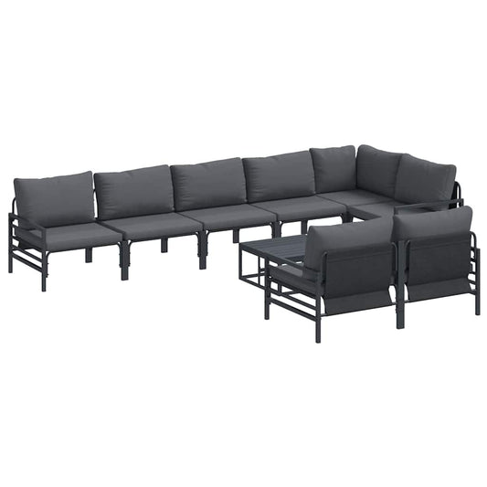 Garten-Sofa-Set 9 pcs Anthrazit Stahl