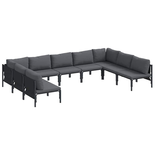 Garten-Sofa-Set 9 pcs Anthrazit Stahl