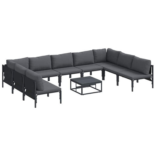 Garten-Sofa-Set 10 pcs Anthrazit Stahl