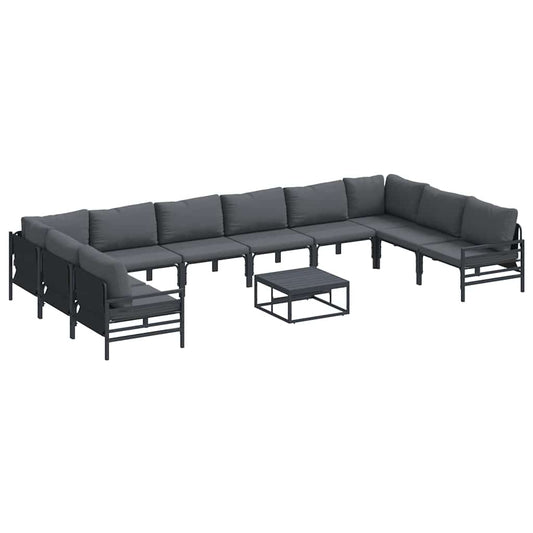 Garten-Sofa-Set 11 pcs Anthrazit Stahl