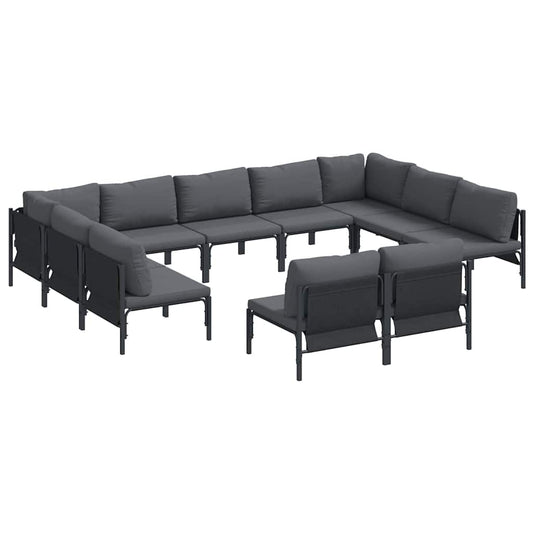 Garten-Sofa-Set 11 pcs Anthrazit Stahl