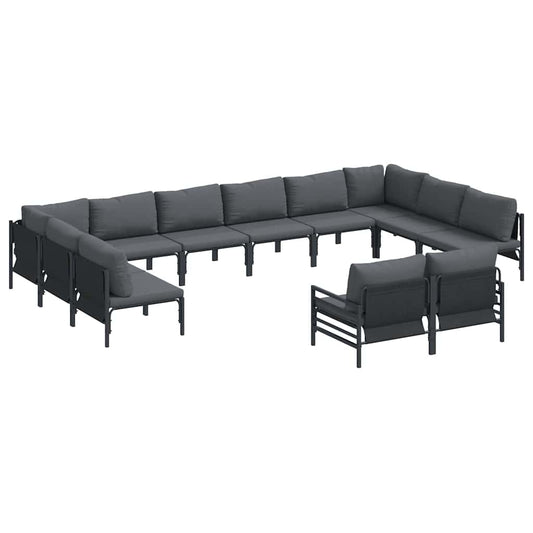 Garten-Sofa-Set 12 pcs Anthrazit Stahl