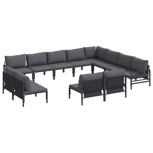 Garten-Sofa-Set 12 pcs Anthrazit Stahl