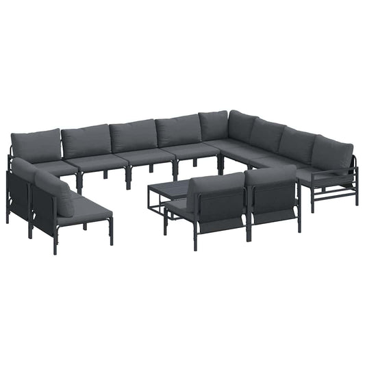 Garten-Sofa-Set 13 pcs Anthrazit Stahl