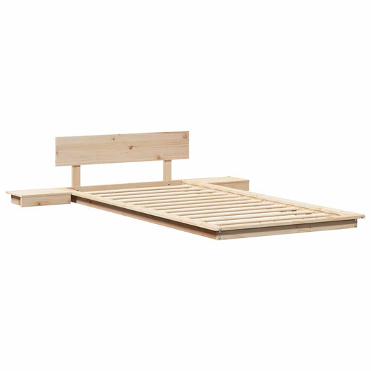Bettgestell mit Kopfteil mit Speicher Braun 90 x 200 cm Holz