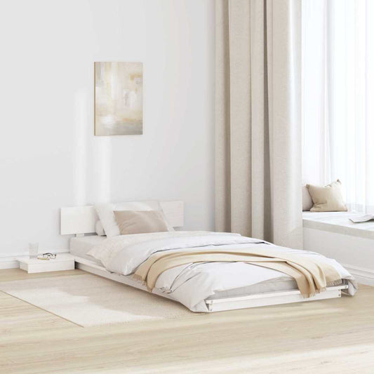 Bettgestell Weiß 90 x 190 cm Holz