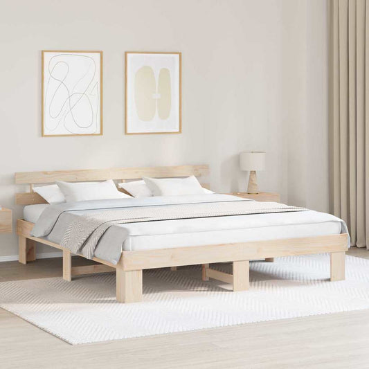 Bettgestell mit Kopfteil Braun 200 x 200 cm