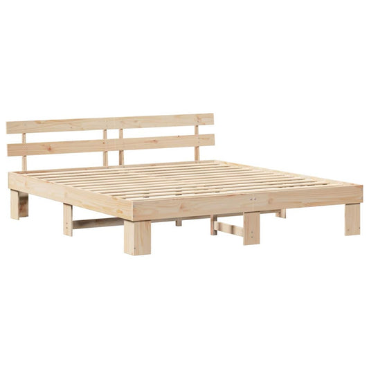 Bettgestell mit Kopfteil Braun 200 x 200 cm