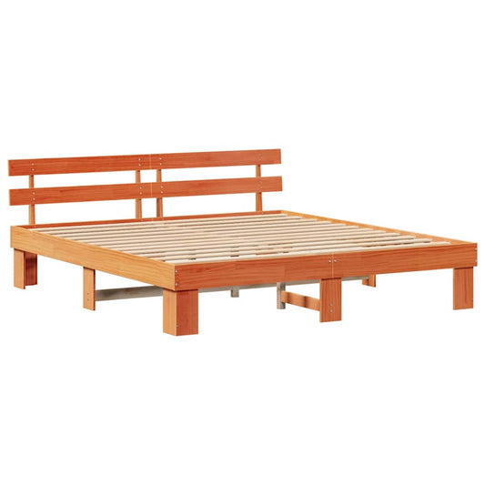 Bettgestell mit Kopfteil Braun 200 x 200 cm