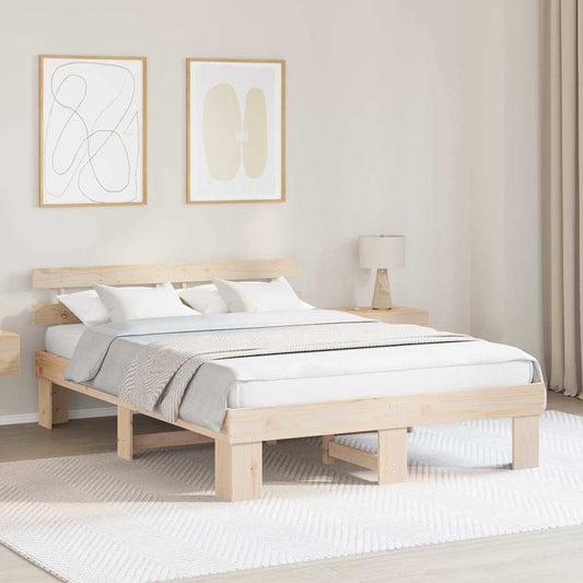 Bettgestell mit Kopfteil Braun 150 x 200 cm