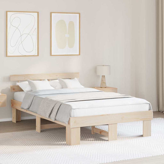 Bettgestell mit Kopfteil Braun 135 x 190 cm