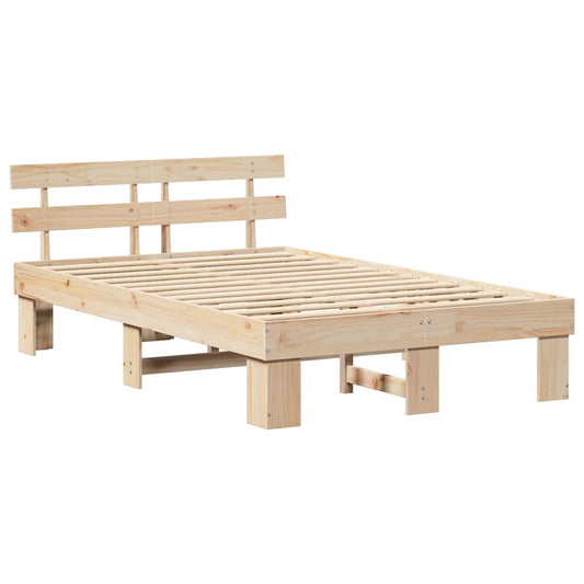 Bettgestell mit Kopfteil Braun 135 x 190 cm